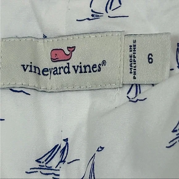 Vineyard Vines Sailboat Shirt Half-Button Short Sleeve - Size 6 - Picture 9 of 10